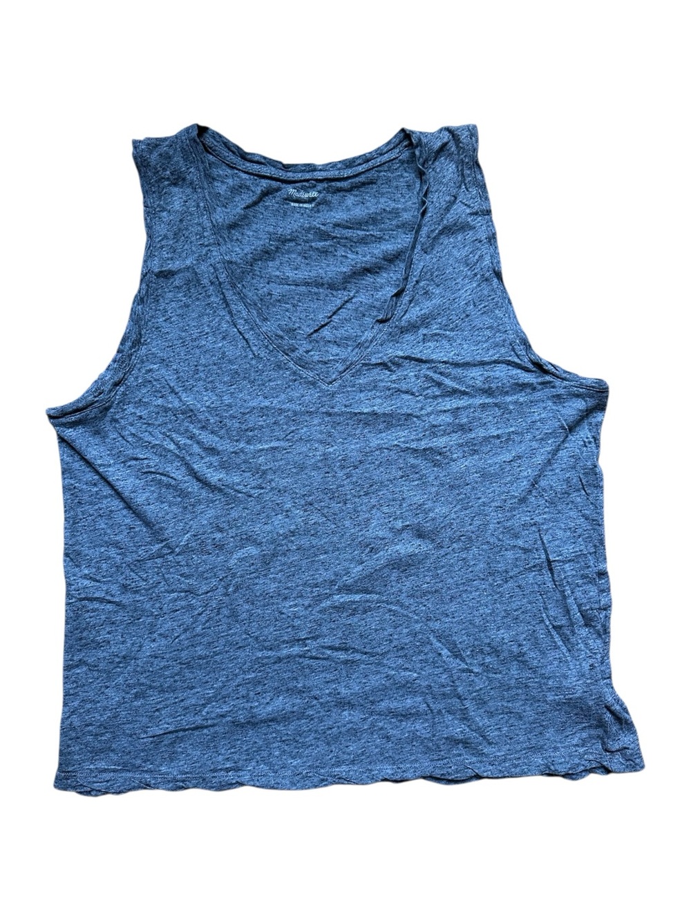 Madewell Heathered Grey V-Neck Cotton Tank Top